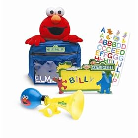 Bell Ride with Elmo Handlebar Bag, License Plate, and Horn Bicycle Fun Bag Combo by Bell