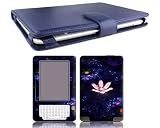 Bundle Monster Kindle 2 Genuine Leather Case Cover Jacket + Skin Sticker + Screen Protector Ebook Accessories Combo - Fit 2nd Generation 6" Display
