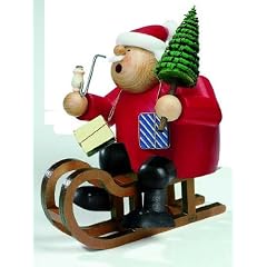 KWO R�uchermann Erzgebirge Weihnachtsmann mit Schlitten 18cm
