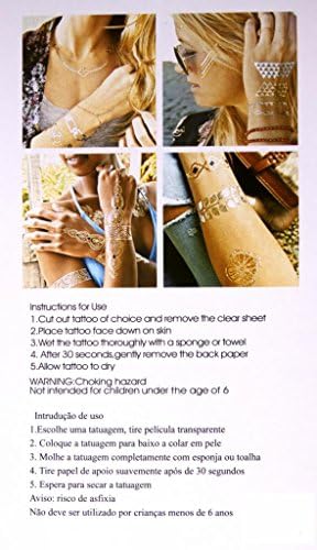 Metallic Temporary Tattoos - Feathers and Palm Trees