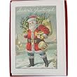 Vintage Santa 3 Pack Cavallini Glitter Greetings Boxed Set of 10 holiday cards + envelopes