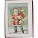 Vintage Santa 3 Pack Cavallini Glitter Greetings Boxed Set of 10 holiday cards + envelopes