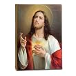 Sacred Heart of Jesus - Canvas Transfer Linen Print Wrapped around the Sides - 15.5"x12"x2"