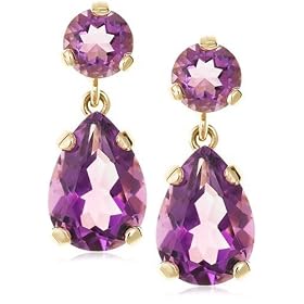 14k Yellow Gold Amethyst Dangle Earrings by Amazon.com Collection