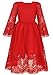 Bonny Billy Girl's Classy Embroidery Lace Maxi Flower Girl Dress 4-5 Yrs Red