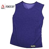 TAIGA Women's Lightweight Polartec Power Dry Sleeveless Shirt Tank, Navy Blue, MADE IN CANADA