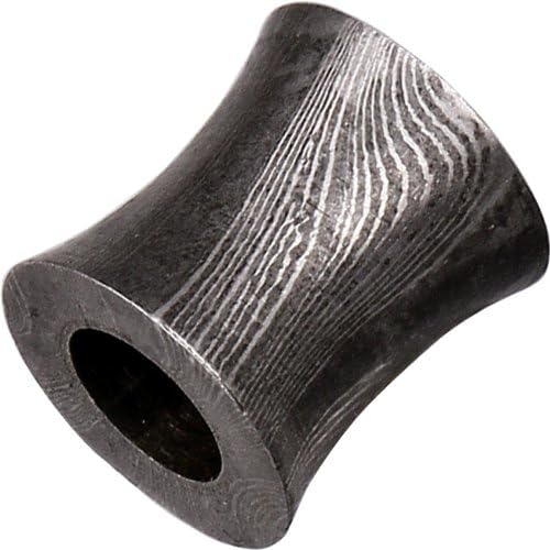 Grindworx Damascus Steel Bead, Concave Barrel BHQ-14118