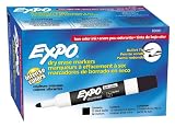 On Seller small dry erase board Expo Low Odor Bullet Tip Dry Erase Markers, 12 Black Markers (82001)