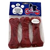 Outdoor Living : 9 Champion Bacon Flavour Rawhide Pressed Dog Bone Treat