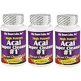 ACAI SUPER CLEANSE #1 TM  (3 Bottles) HIGHLY POTENT 180 capsules ANTIOXIDANT, Detox, Colon Cleanse, Weight Loss