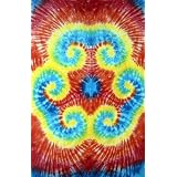TripleSpiralTie_dyeRainbow60x90Inches