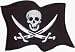 Waving Jolly Roger Pirate Flag (Skull & Crossswords) - Embroidered Iron On or Sew On ...