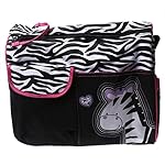 Lovely Trendy Boutique Zebra Striped Zebra Baby Nappy Bag Fashion Mummy Backpack Black