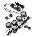 Westek SR120LCS 20-Watt Halogen Low Voltage Under Cabinet Light Kit, 4-Pack, Black