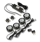 Westek SR120LCS 20-Watt Halogen Low Voltage Under Cabinet Light Kit, 4-Pack, Black
