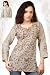 Coffee long sleeves Art Silk Kurti/Tunic with contrast jaal embroidery