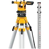 DEWALT DW092PK 20X Transit Level Package with Tripod, Rod, and Carrying Case