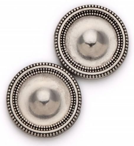 Magnebutton Fashion Magnetic Button * Decorative and Double Sided Magnetic Buttons Pins Your Scarves in Place with No Pin * Heavy Duty Magnetic Buttons for Your Scarf or Sweater and More * Beautiful Alternative to Shawl and Scarf Pins * Magnet Closure Accessory (1 Set of Antique Silvertone)