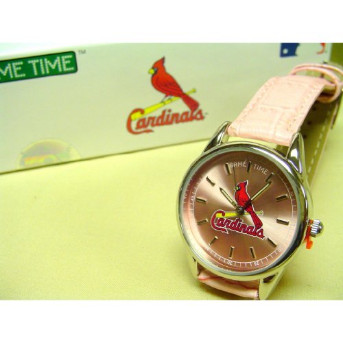 MLB St. Louis Cardinals Game Time Player Series Pink Strap Ladies Watch