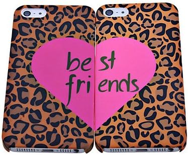 Get 2 PCS Leopard Grain Best Friend Polycarbonate Back Case for iPhone 5/5S