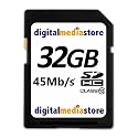 digitalmediastore 32Gb High Speed SDHC UHS-1 (45Mbps/300x) Card for Panasonic HDC-DX1, HDC-SX5, HDC-SDX1, HDC-SDT750, HDC-HS9, HDC-HS20, HDC-HS25, HDC-HS60, HDC-HS80, HDC-HS100, HDC-HS200, HDC-HS250, HDC-HS300, HDC-HS700, HDC-HS900