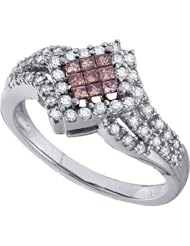 0.50CTW COGNAC DIAMOND LADIES INVISIBLE RING