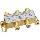Monoprice 110015 PREMIUM 4-Way Coax Cable Splitter F-Type Screw for Video VCR Cable TV Antenna (110015)