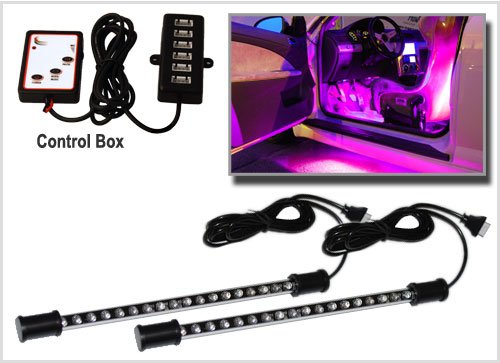 2pc. Expandable Pink LED Interior Starter Kit