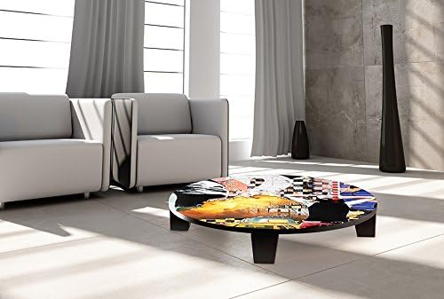 TAF DECOR TAF-ATZAN-008B  "Keep me in Your Dreams" Art Coffee Table, 44" x 44" x 7.5"