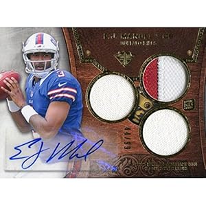 EJ Manuel Autographed 2013 Topps Certified Rookie Jersey Card - NFL Autographed Rookie Cards