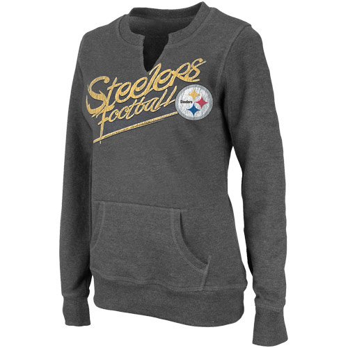 Pittsburgh Steelers Women's Overtime Queen II Charcoal Sweatshirt