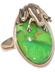 Barse "Wildlife" Lime Turquoise Frog Ring