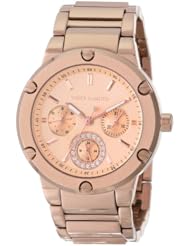 Vince Camuto Womens VC/5076RGRG Swarovski Crystal Accented Multi-Function Rose Gold-Tone Bracelet Watch