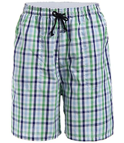 Latuza Men's Cotton Plaid Lounge Sleep Shorts