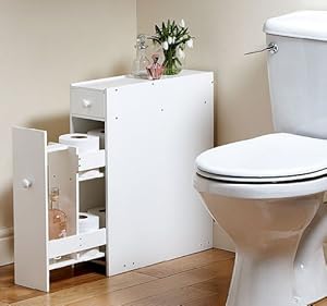 Great Ideas Petit meuble gain de place pour WC 2 tiroirs compartiment