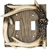 Rivers Edge Products Deer Antler Double Switch Electrical Plate CVR New
