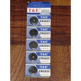 5-pack T&E CR2025 3V Lithium Coin Cell Battery (for Calculators, Watches, Handheld Electronics & Portable Video Games)