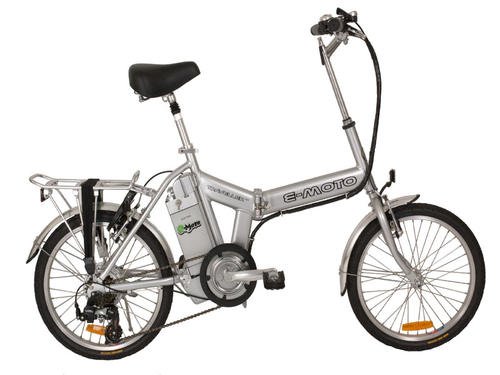 E-moto Traveler 1.0 Electric Folding Bike - Silver