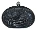 Chicastic Glitter Metallic One Ring Clutch Evening Purse With Rhinestones