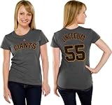 MLB Tim Lincecum San Francisco Giants Women's Short Sleeve Crew Neck Tee (Charcoal Heather, Large)