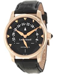 Louis Erard Womens 92600OR12.BACS6 Emotion Automatic Rose Gold Black Alligater Leather Date Watch