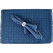 Blue Fringed Napkins and Speckled Placemats with fringe