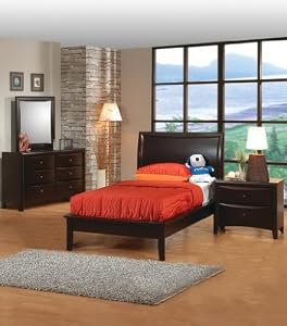 Amazon.com - Phoenix Twin Size Bedroom Set in Cappuccino Finish by ...