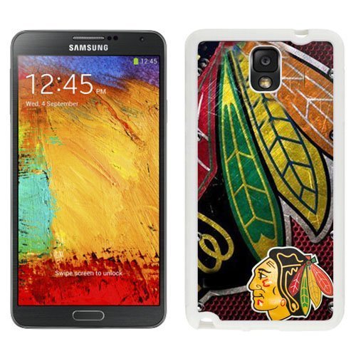 Easy set,Customized Galaxy Note 3 Case Design with Chicago Blackhawks Samsung Galaxy Note 3 III N900 N9005 Phone Case in White