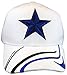 Dallas Adjustable Bent Brim Baseball Cap with Stripes on Bill (White Star)
