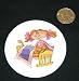 3 button / pin printed with human, body, individuals, individual, rocking, persons, cat, cradle, humans, girl, people, pet, person