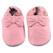 Baby Simple Bow Slip-On Leather Shoes - Pink