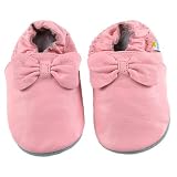 Baby Simple Bow Slip-On Leather Shoes - Pink