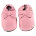 Baby Simple Bow Slip-On Leather Shoes - Pink