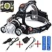 S&G® 5000Lumen CreeFlashlight XM-L XML 3 x T6 LED Torch Headlamp, 4 Modes Flashlight, Rechargeable Flashlight For Outdoor Sports Like Camping Hiking Fishing